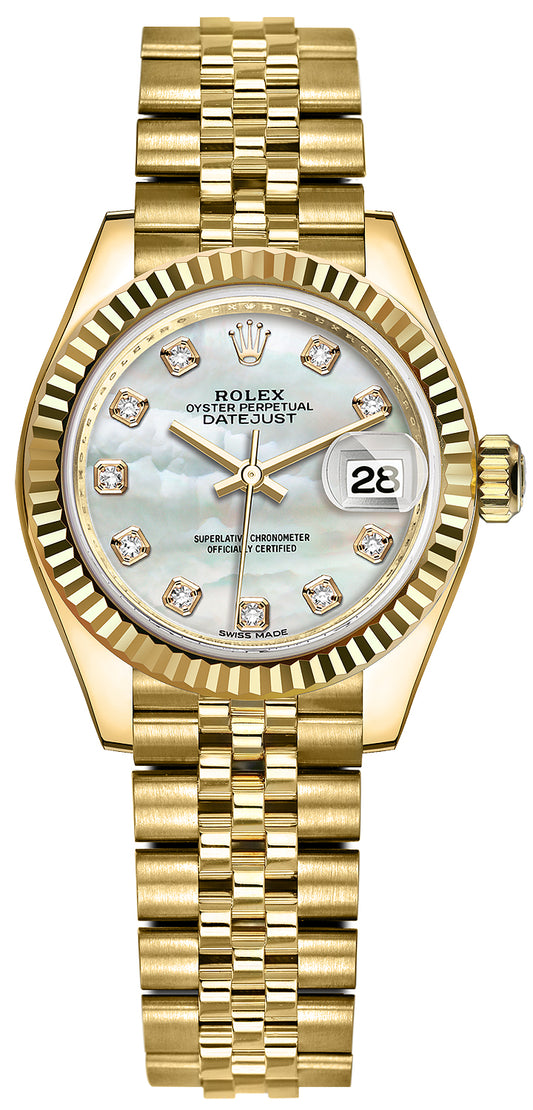 Rolex Lady Datejust 28mm Yellow Gold 279178 MOP Diamond Jubilee