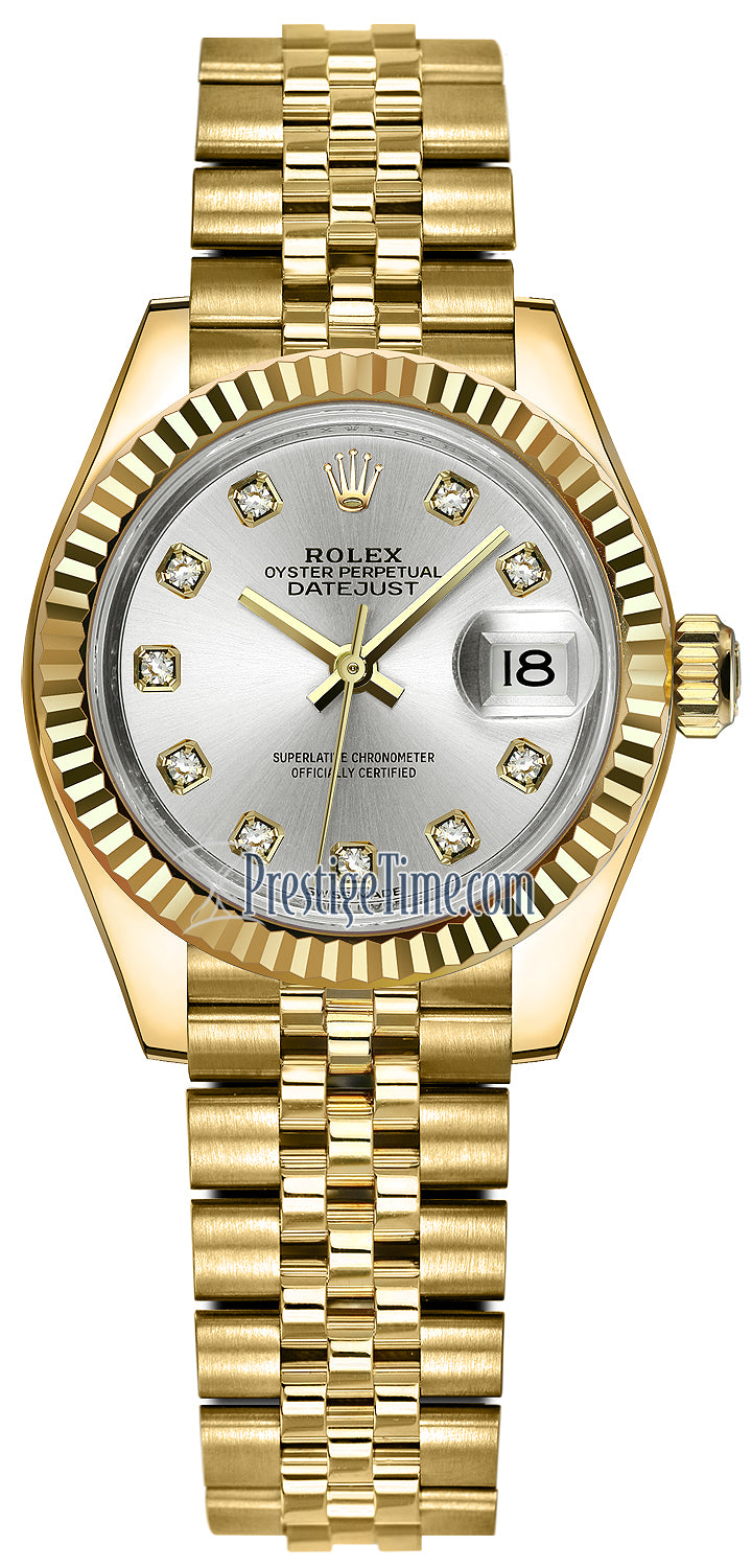 Rolex Lady Datejust 28mm Yellow Gold 279178 Silver Diamond Jubilee