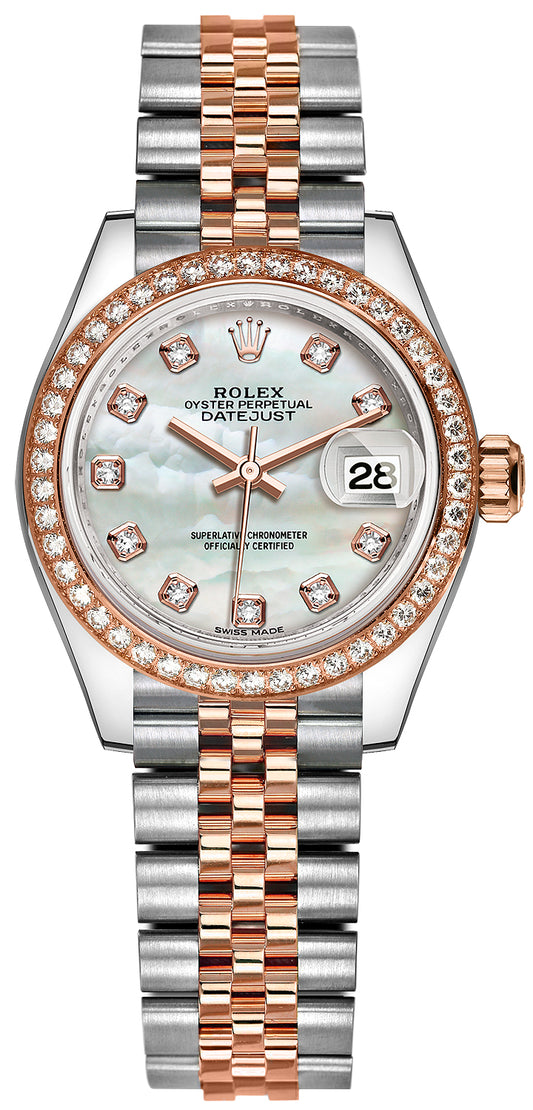 Rolex Lady Datejust 28mm Stainless Steel and Everose Gold 279381RBR MOP Diamond Jubilee