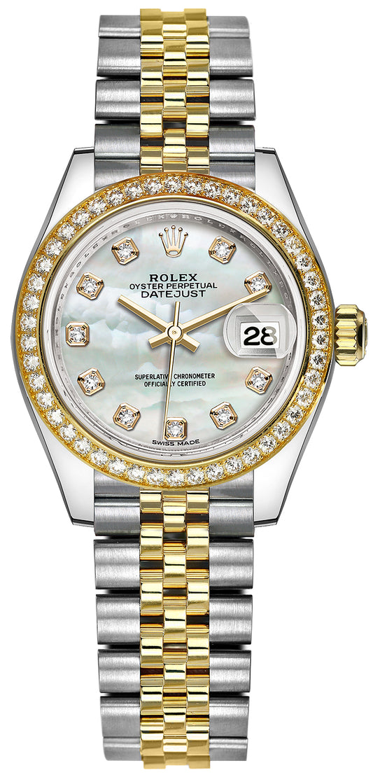 Rolex Lady Datejust 28mm Stainless Steel and Yellow Gold 279383RBR MOP Diamond Jubilee