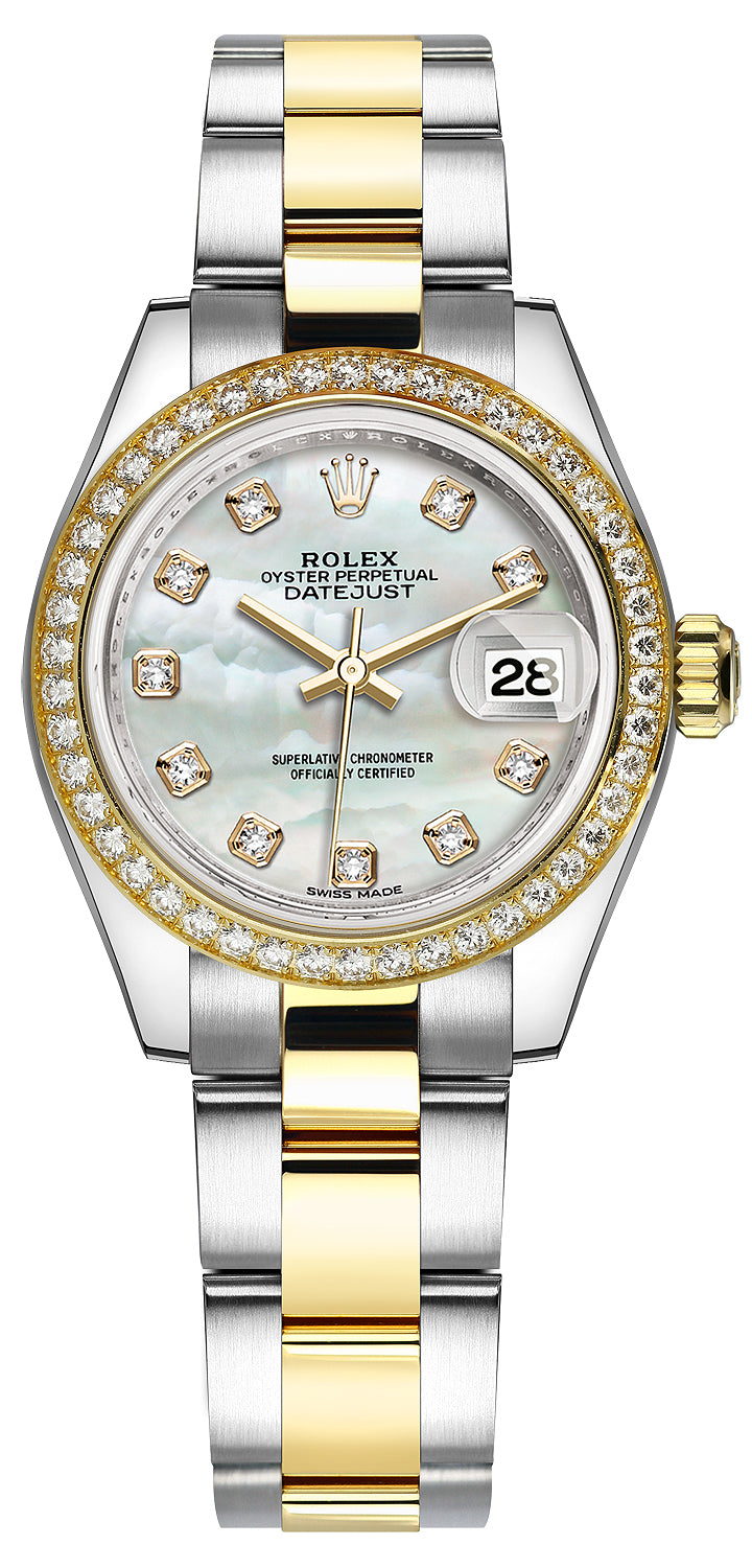 Rolex Lady Datejust 28mm Stainless Steel and Yellow Gold 279383RBR MOP Diamond Oyster