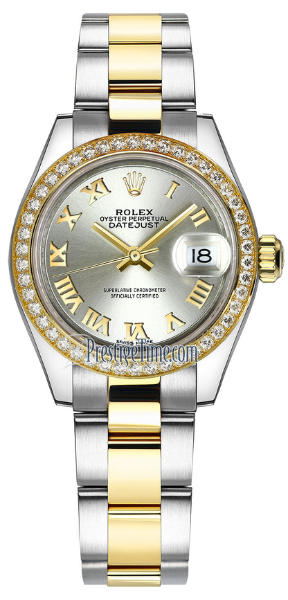 Rolex Lady Datejust 28mm Stainless Steel and Yellow Gold 279383RBR Silver Roman Oyster