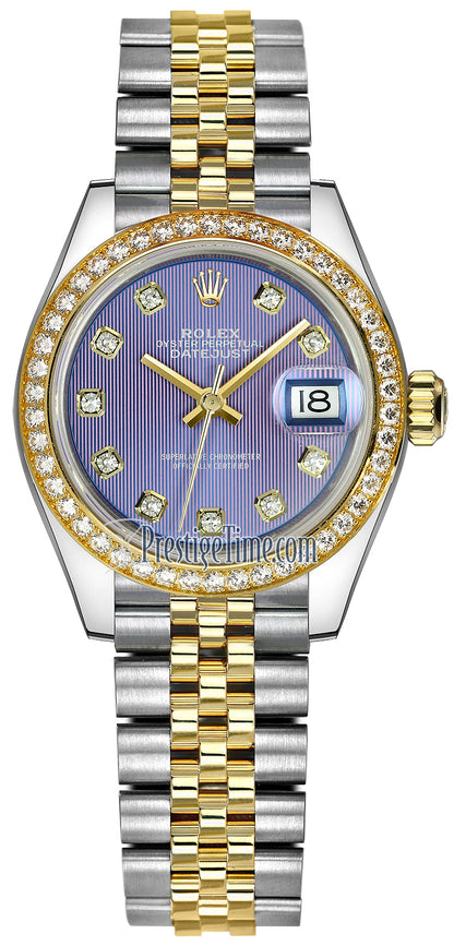 Rolex Lady Datejust 28mm Stainless Steel and Yellow Gold 279383RBR Lavender Diamond Jubilee