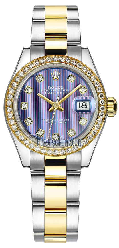 Rolex Lady Datejust 28mm Stainless Steel and Yellow Gold 279383RBR Lavender Diamond Oyster