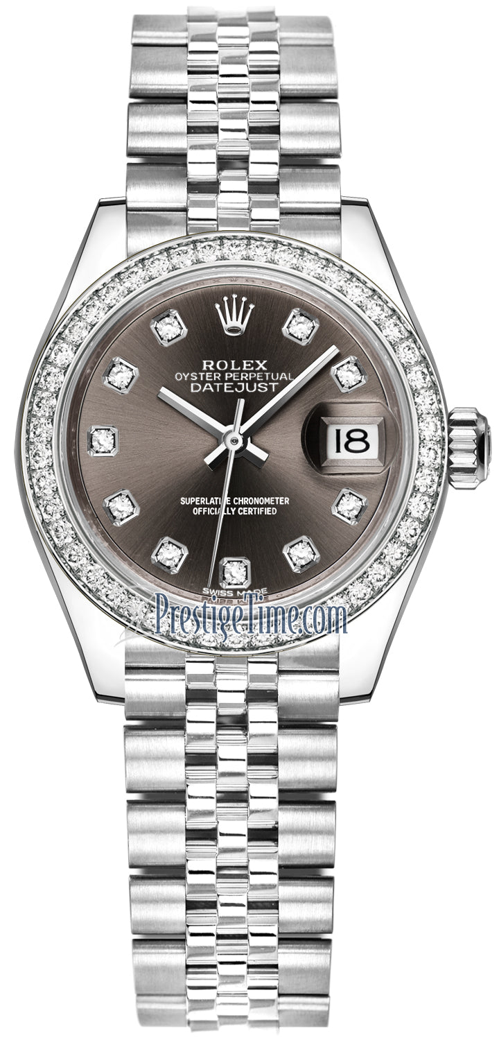 Rolex Lady Datejust 28mm Stainless Steel 279384RBR Dark Grey Diamond Jubilee