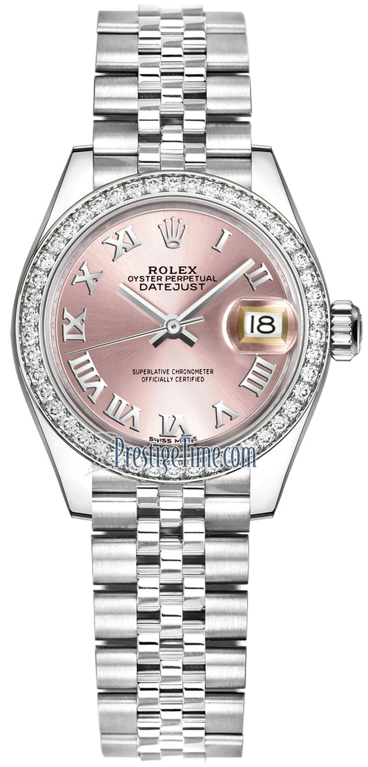 Rolex Lady Datejust 28mm Stainless Steel 279384RBR Pink Roman Jubilee