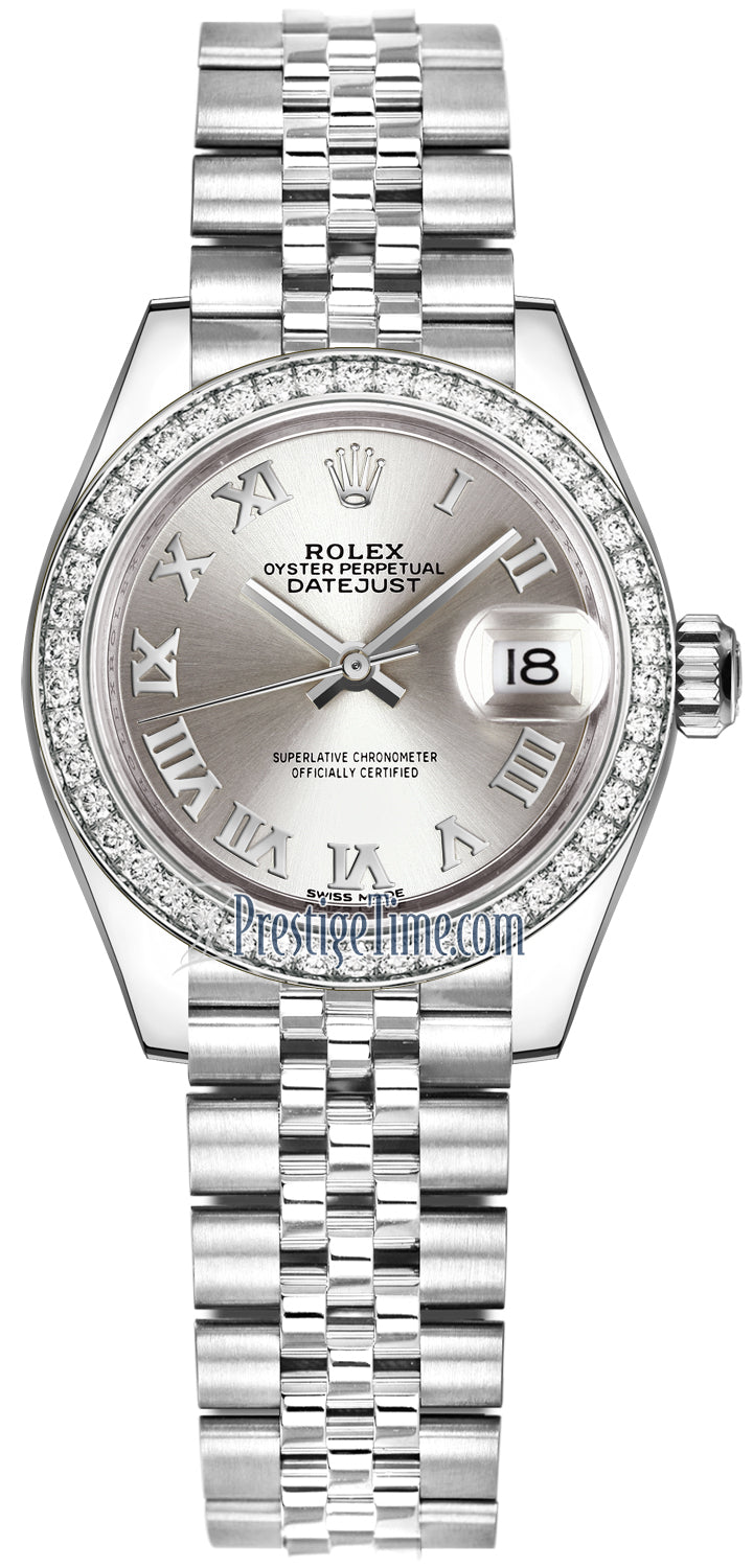 Rolex Lady Datejust 28mm Stainless Steel 279384RBR Silver Roman Jubilee