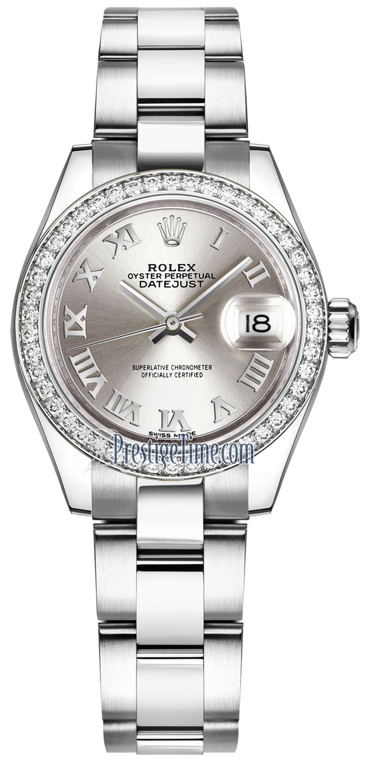 Rolex Lady Datejust 28mm Stainless Steel 279384RBR Silver Roman Oyster