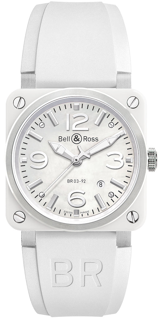 Bell & Ross BR03-92 Automatic 42mm BR03-92 White Ceramic Rubber