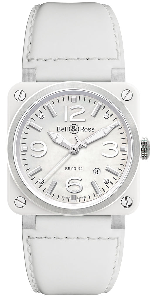 Bell & Ross BR03-92 Automatic 42mm BR03-92 White Ceramic Calfskin