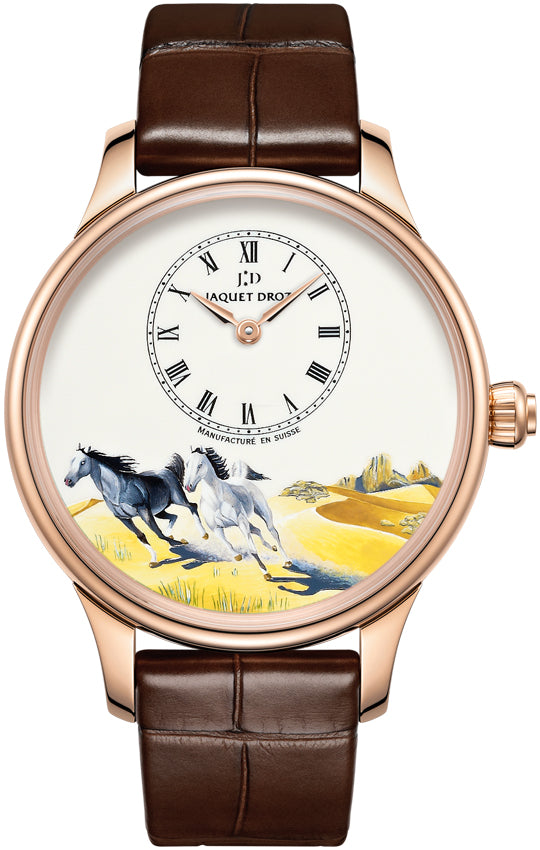 Jaquet Droz Les Ateliers d'Art Petite Heure Minute Enamel Painting 39mm j005013204 HORSES