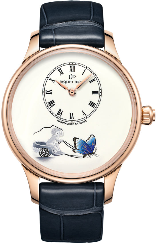 Jaquet Droz Les Ateliers d'Art Petite Heure Minute Enamel Painting 39mm j005013207 LOVING BUTTERFLY