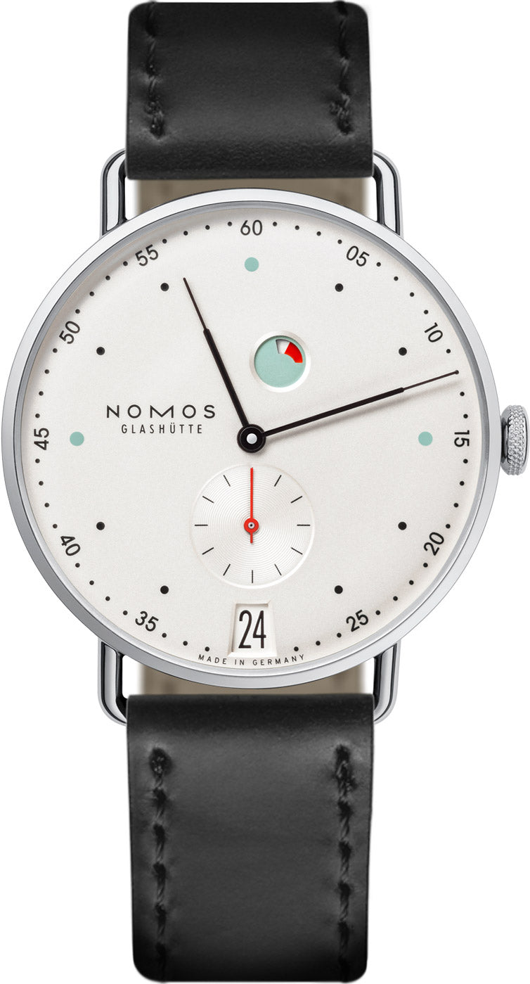 Nomos Glashutte Metro Datum Gangreserve 37mm 1101