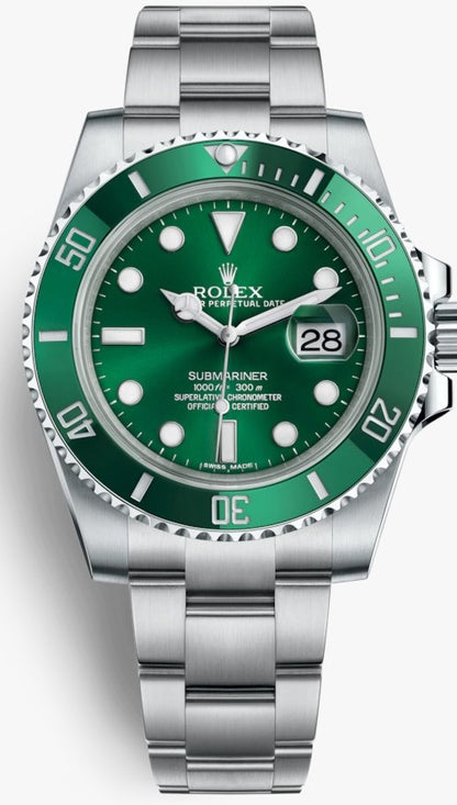 Mens Rolex 116610LV Green HULK Oyster Perpetual Submariner Date Watch