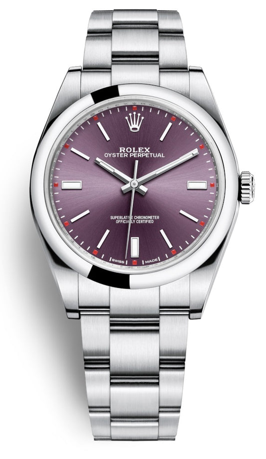 Rolex Oyster Perpetual 39mm Automatic Red Grape Dial 114300