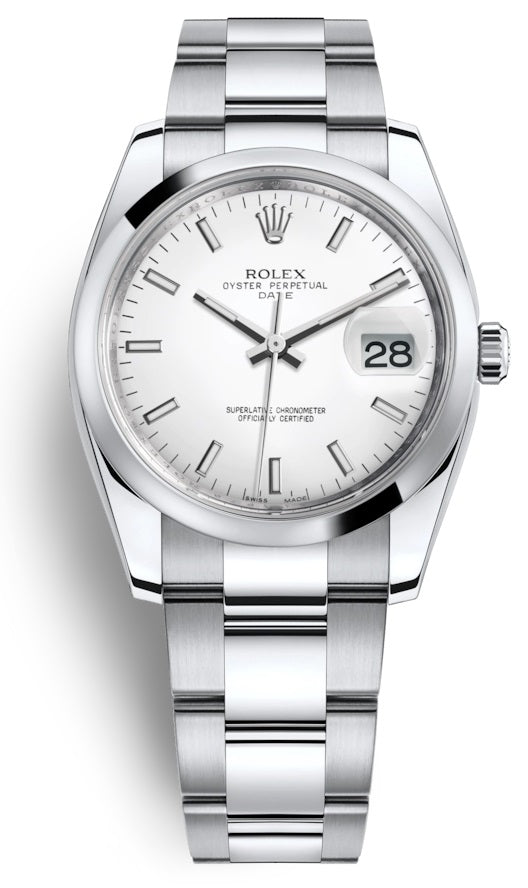 Rolex Oyster Perpetual Date 34 White Dial Stainless Steel Bracelet Automatic 115200