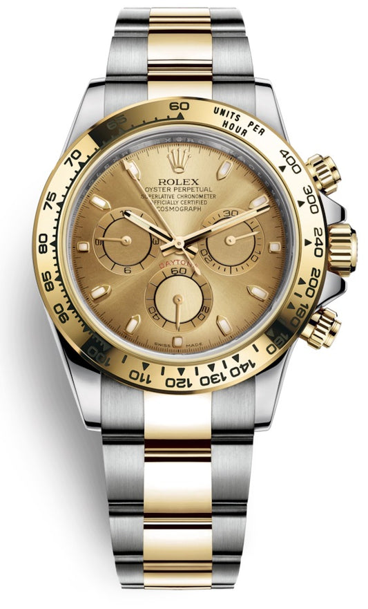 Rolex Cosmograph Daytona Steel and Yellow Gold Champagne Index Dial 116503