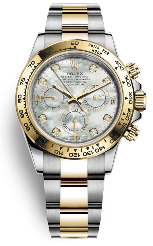 Rolex Cosmograph Daytona Steel and Yellow Gold White MOP Diamond Dial 116503