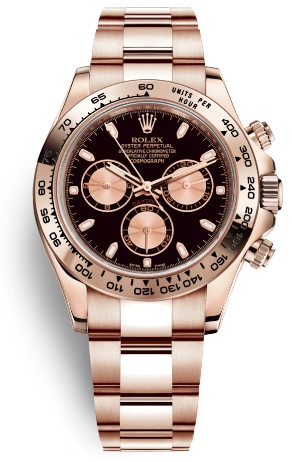 Rolex Cosmograph Daytona Black Dial 18K Everose Gold Oyster 116505