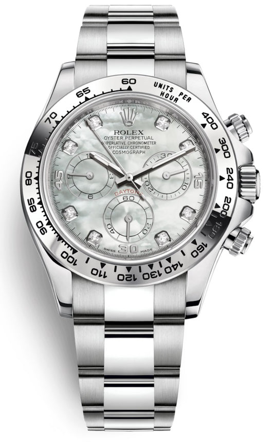 ROLEX COSMOGRAPH DAYTONA 18KT WHITE GOLD White Mother of pearl diamond DIAL 116509