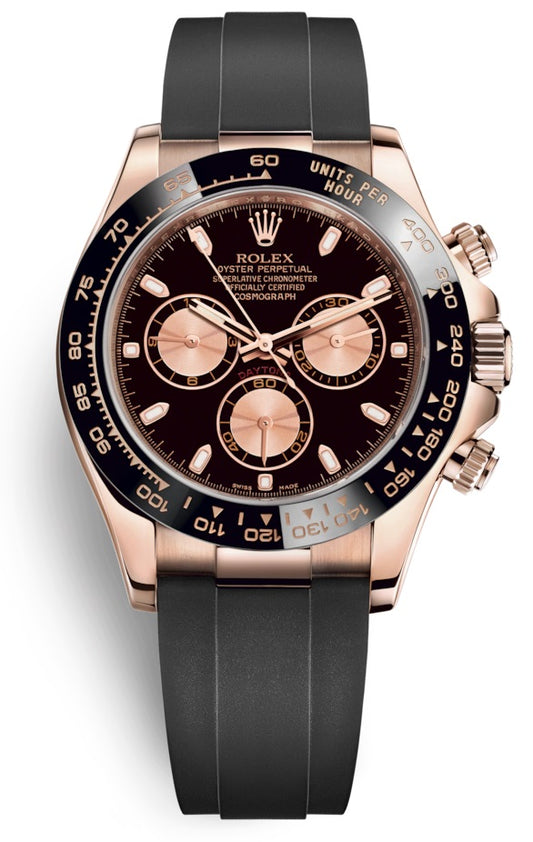 Rolex Cosmograph Daytona Everose Gold Black and Pink Oysterflex 116515