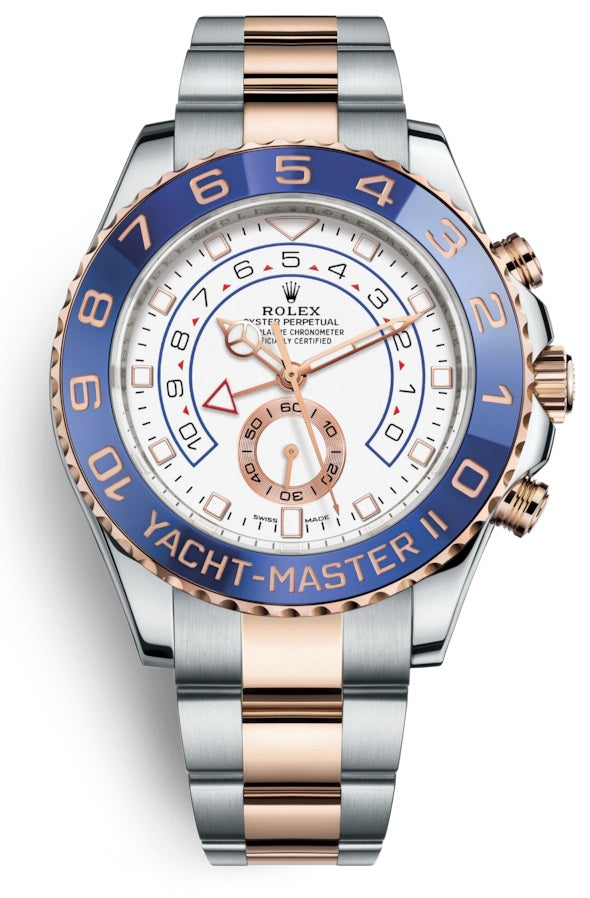 Rolex Yacht-Master II Stainless Steel Rose Gold 44mm White Dial Chronograph 116681