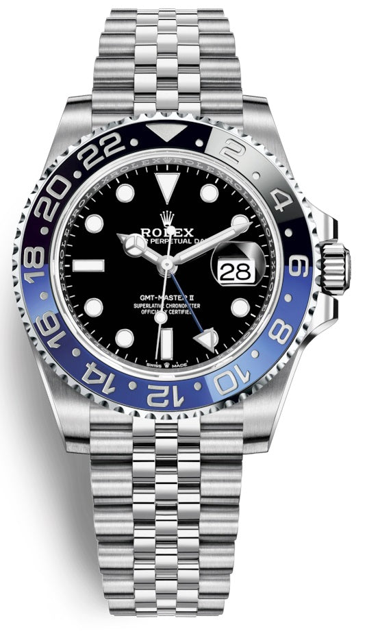 Rolex GMT-Master II Black and Blue Bezel Stainless Steel Jubilee BATMAN 126710 BKSJ