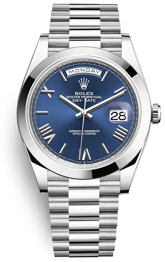 Rolex Day-Date 40 President Platinum Blue Roman Dial President 228206