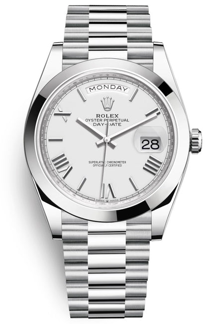 Rolex Day-Date 40 President Platinum White Roman Dial President 228206