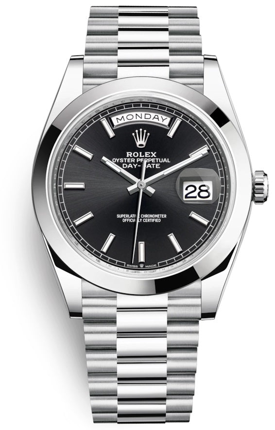 Rolex Day-Date 40 President Platinum Black Index Dial President 228206