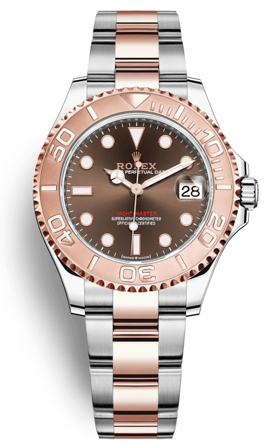 Rolex Yacht-Master 37 Chocolate Dial Oyster Two Tone Stainless Steel Rose Gold 268621