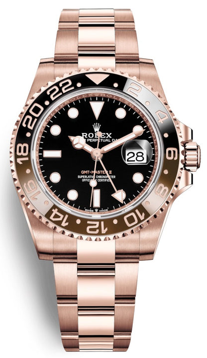 Rolex GMT-Master II Automatic 18kt Everose Gold Black And Red Coke Bezel 126715